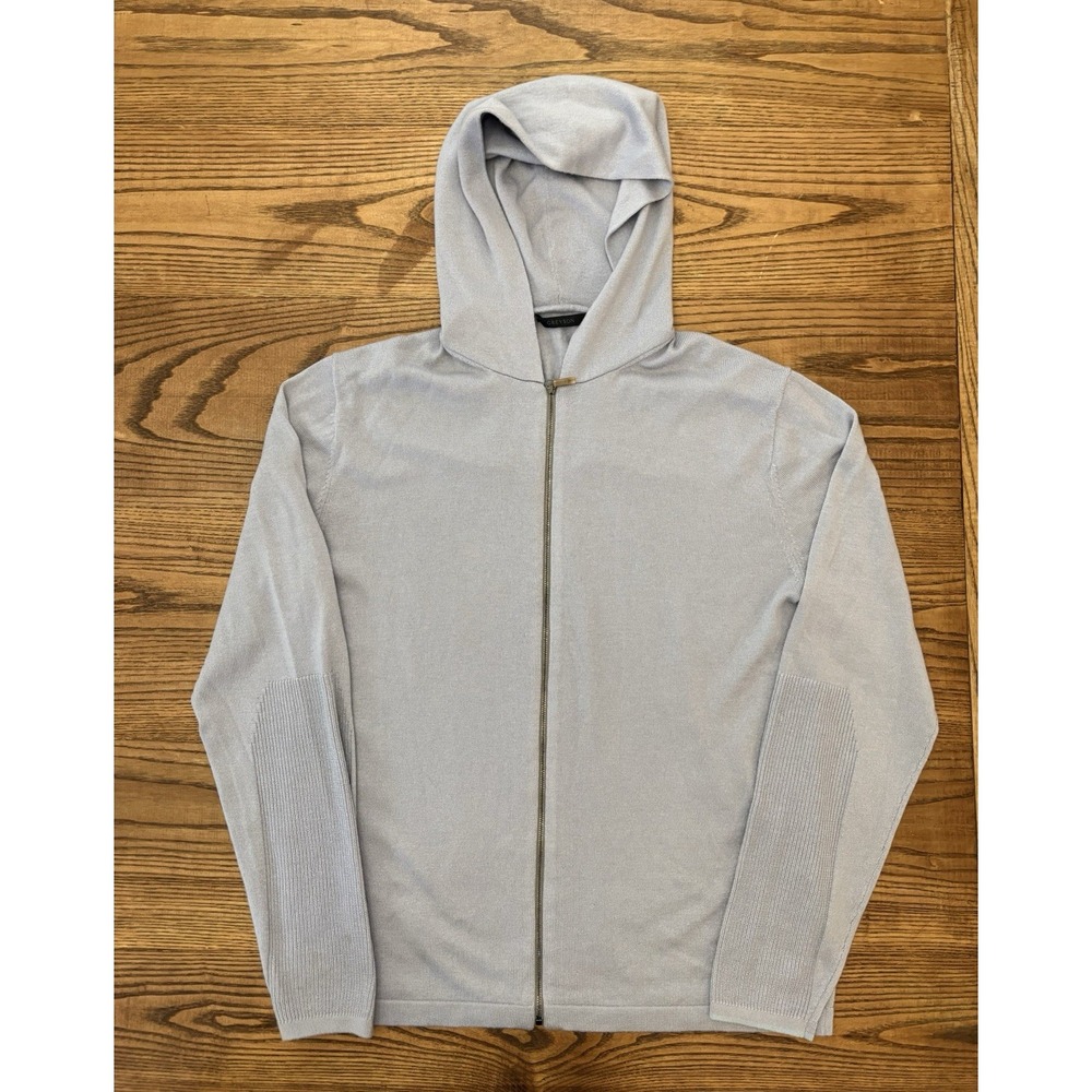 Greyson Men's Medium Light Blue Cheyanne Full Zip Hoodie Sweatshirt Merino Wool